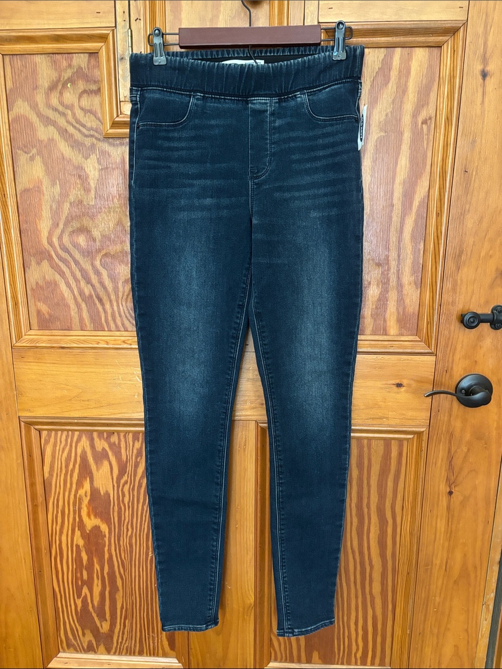 Old Navy Rockstar Super Skinny midrise fully lined Dark Wash Pull-On Jeggings